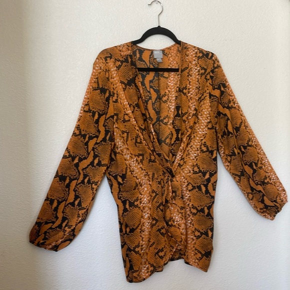 ASOS Orange Snake Twist front top Size 16 - Picture 2 of 6